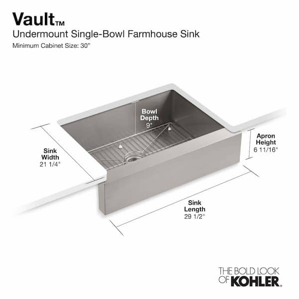 KOHLER Vault Undermount Farmhouse Apron Front Stainless