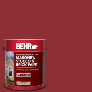 1 gal. #BXC-27 Carriage Red Satin Interior/Exterior Masonry, Stucco and Brick Paint