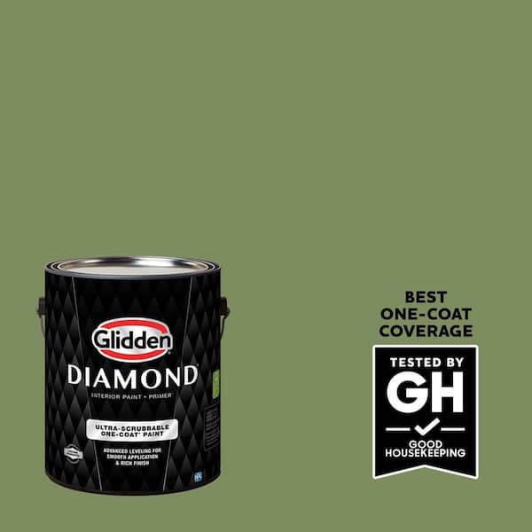 Glidden Diamond 1 gal. Moss Point Green PPG1121-6 Semi-Gloss Interior Paint with Primer