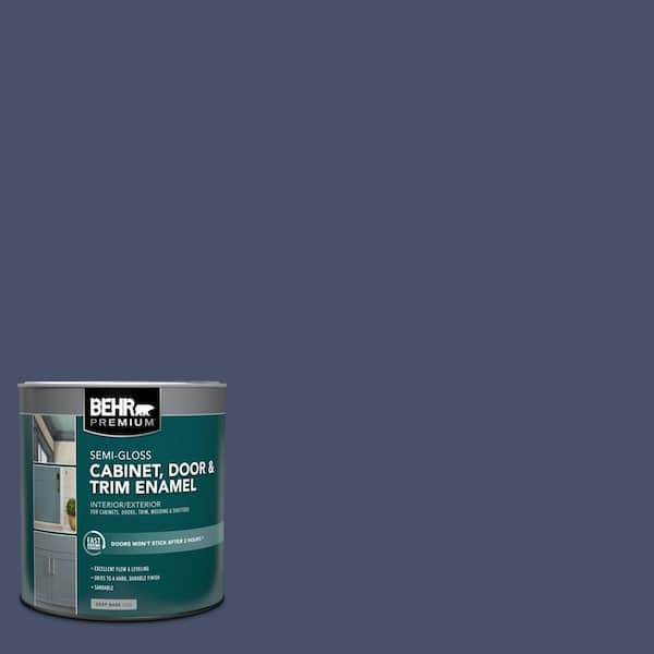 BEHR PREMIUM 1 qt. #M530-7 Elegant Navy Semi-Gloss Enamel Interior/Exterior Cabinet, Door & Trim Paint