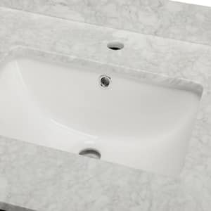 Sheffield 30 in. W x 22 in. D Vanity in Espresso with Marble Vanity Top in Carrara White with White Basin