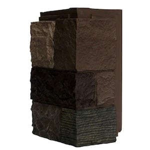 Castle Rock Tuscan Brown 11 in. x 7 in. Faux Stone Siding Corner (4-Pack)