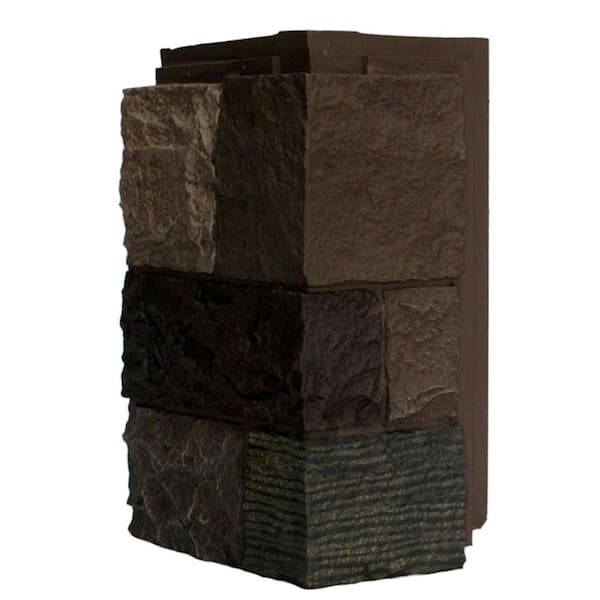NextStone Castle Rock Tuscan Brown 11 in. x 7 in. Faux Stone Siding Corner (4-Pack)