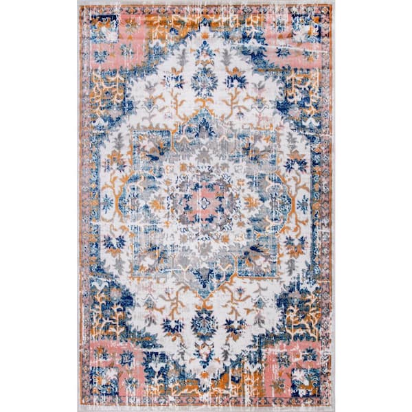 nuLOOM Angelica Bloom In Blossom Multi Doormat 3 ft. x 5 ft. Area Rug