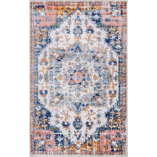nuLOOM Angelica Bloom In Blossom Multi 6 ft. x 6 ft. Round Area Rug