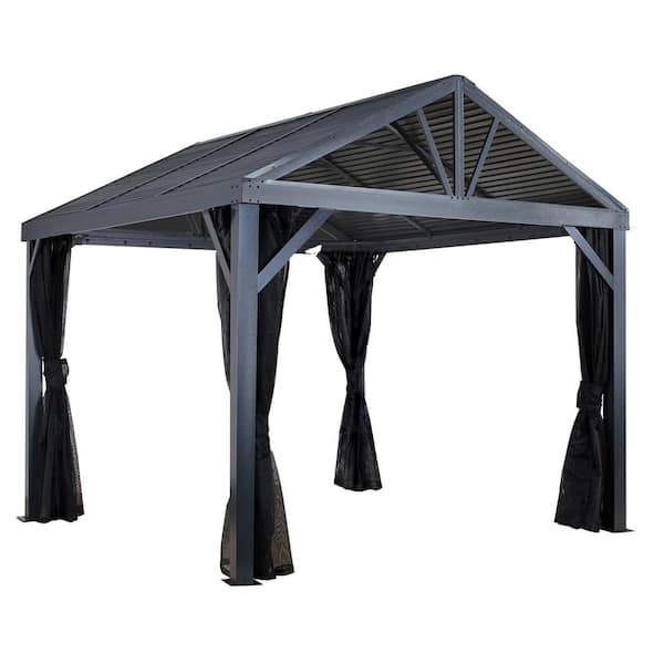 Sojag 12 ft. D x 12 ft. W South Beach I Aluminum Gazebo with Corrosion-Resistant, Galvanized Steel Roof Panels