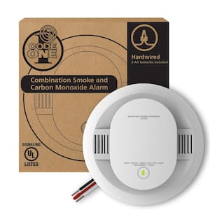 Code One Hardwired Interconnectable Smoke & Carbon Monoxide Detector with AA Battery Backup