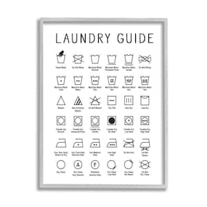 "Laundry Guide Cleaning Helpful Symbol" by Lettered and Lined Framed Abstract Texturized Art Print 16 in. x 20 in.