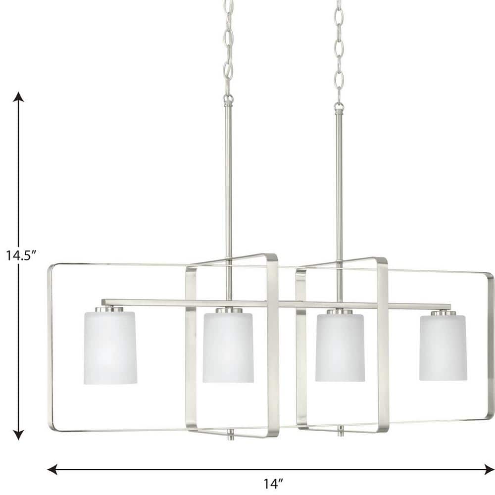 League 42'' Brushed Nickel Modern Farmhouse Chandelier with Etched Glass