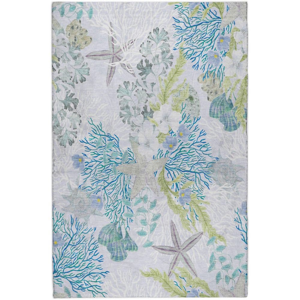 Dream Shag Premium Machine Washable Abstract ADS180 Aqua 9 ft. x 12 ft. Area Rug price history on PriceWatchPro