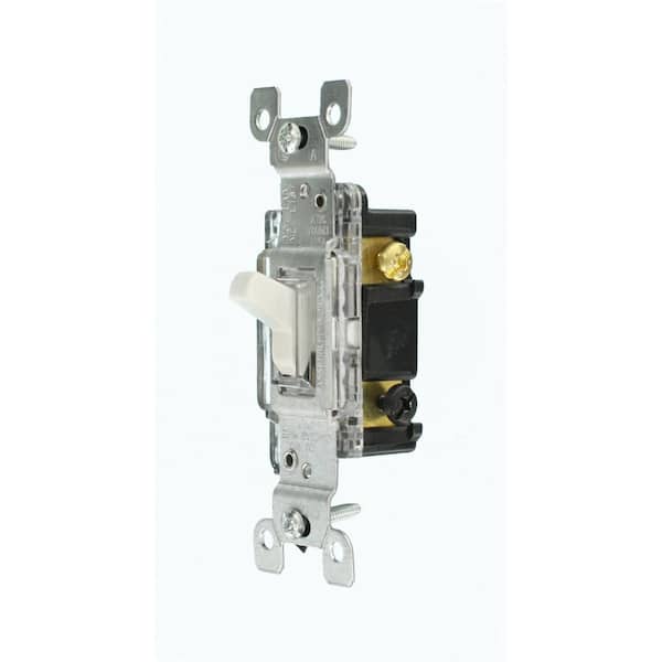 Leviton 15 Amp Residential Grade 3-Way Lighted Toggle Switch, White