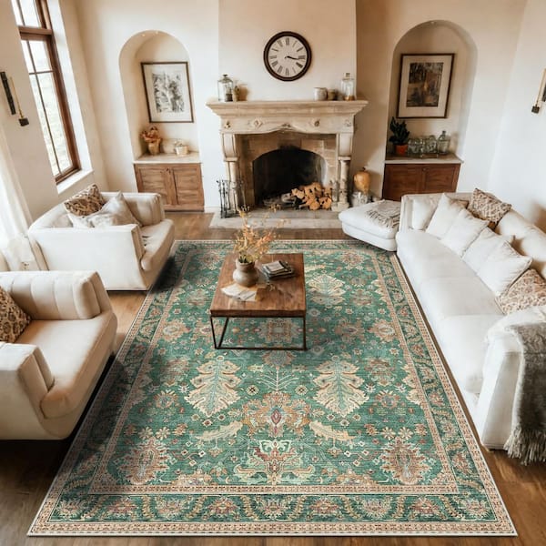 Desert Brown 9 ft. x 12 ft. Vintage Indoor Area Rug