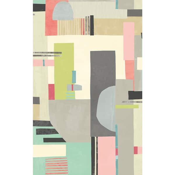 Green Rhodes Pastel Blocs Wallpaper