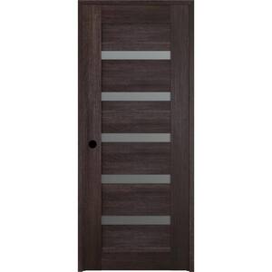 Vona 07-04 28"x 84" Left-Hand 6 Lite Frosted Glass Solid Composite Core Veralinga Oak Wood Single Prehung Interior Door