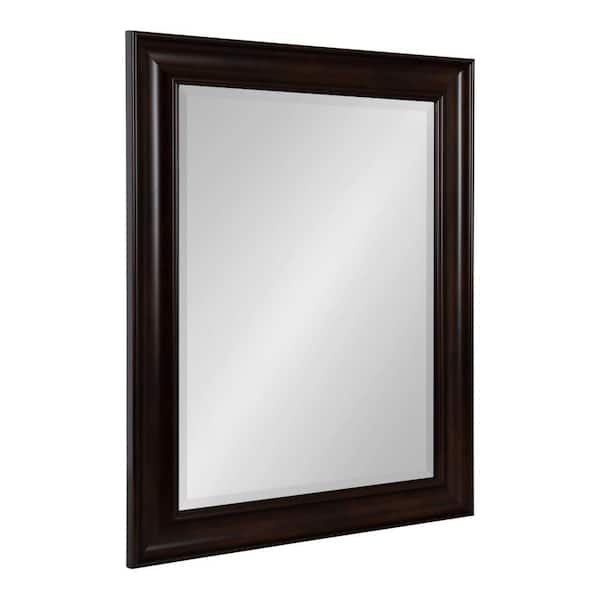 Aberdeen Brown 23 in. W x 29 in. H Rectangle Plastic Wall Mirror