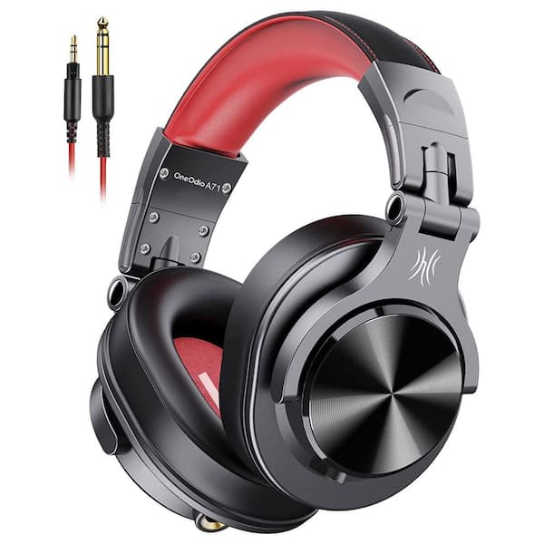OneOdio Studio Gaming Portable Wired Over Ear Headphones w/Boom Mic, Black  A71 Black+Red - The Home Depot