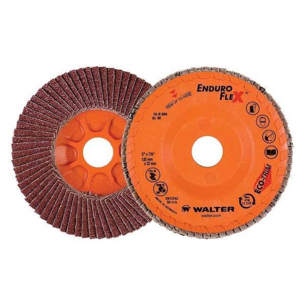 WALTER SURFACE TECHNOLOGIES ENDURO-FLEX 5 in. x 7/8 in. Arbor GR40