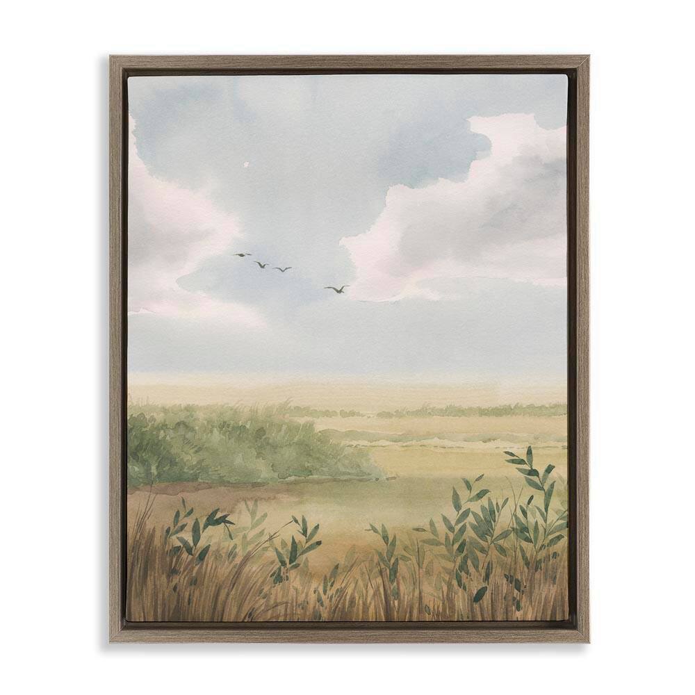 Birds over Grasslands by Grace Popp Brown Floater Frame Nature Graphic Art Print 31 in. x 25 in. price history on PriceWatchPro