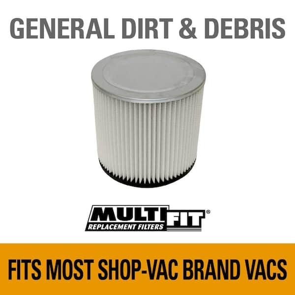 General Dirt and Debris Wet Dry Vac Replacement Cartridge Filter for Most Shop-Vac Branded Shop Vacuums (1-Pack) VF2007