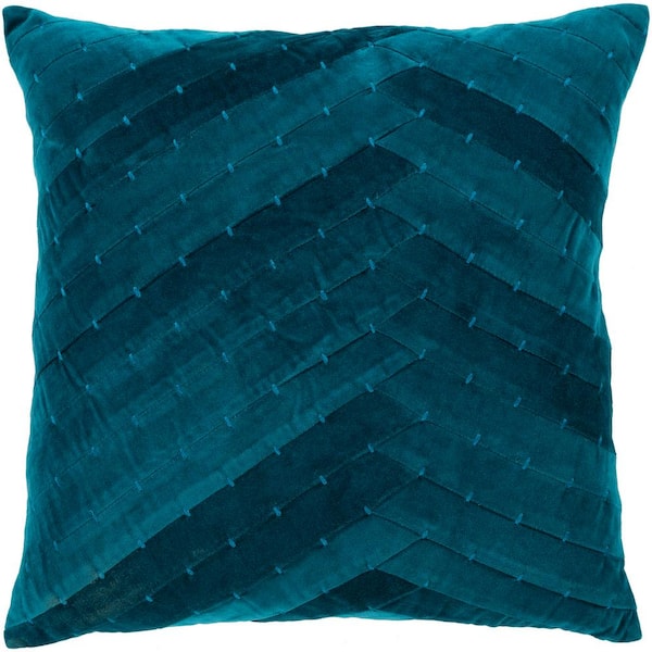 Artistic Weavers Arati 18 in. x 18 in. Teal Solid Textured Down Standard Throw Pillow
