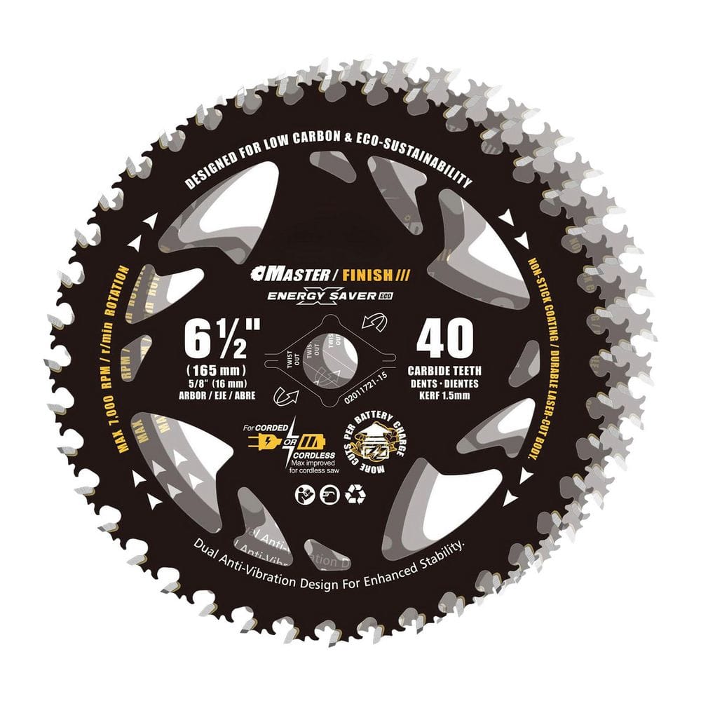 6-1/2 in. 40-Tooth Wood Cutting Carbide Circular Saw Blade Ultra-Light Thin Kerf Anti-Rust (3-Pack) price history on PriceWatchPro