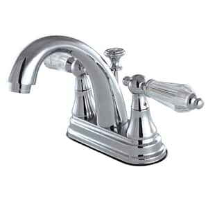 English Crystal 4 in. Centerset 2-Handle Bathroom Faucet in Chrome