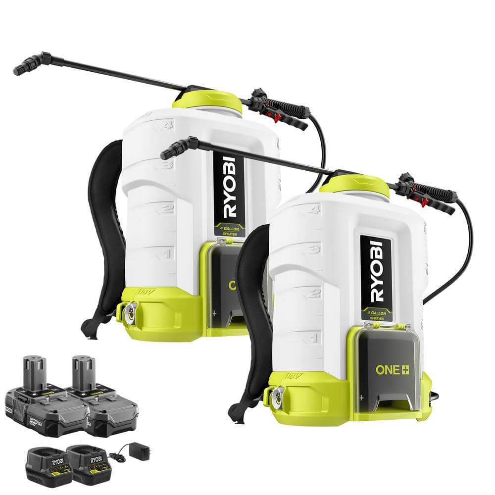 RYOBI ONE+ 18V Cordless Battery Gal. Backpack Chemical Sprayer (2-Tool)  with (2) 2.0 Ah Batteries and (2) Chargers P2860-CMB1 The Home Depot