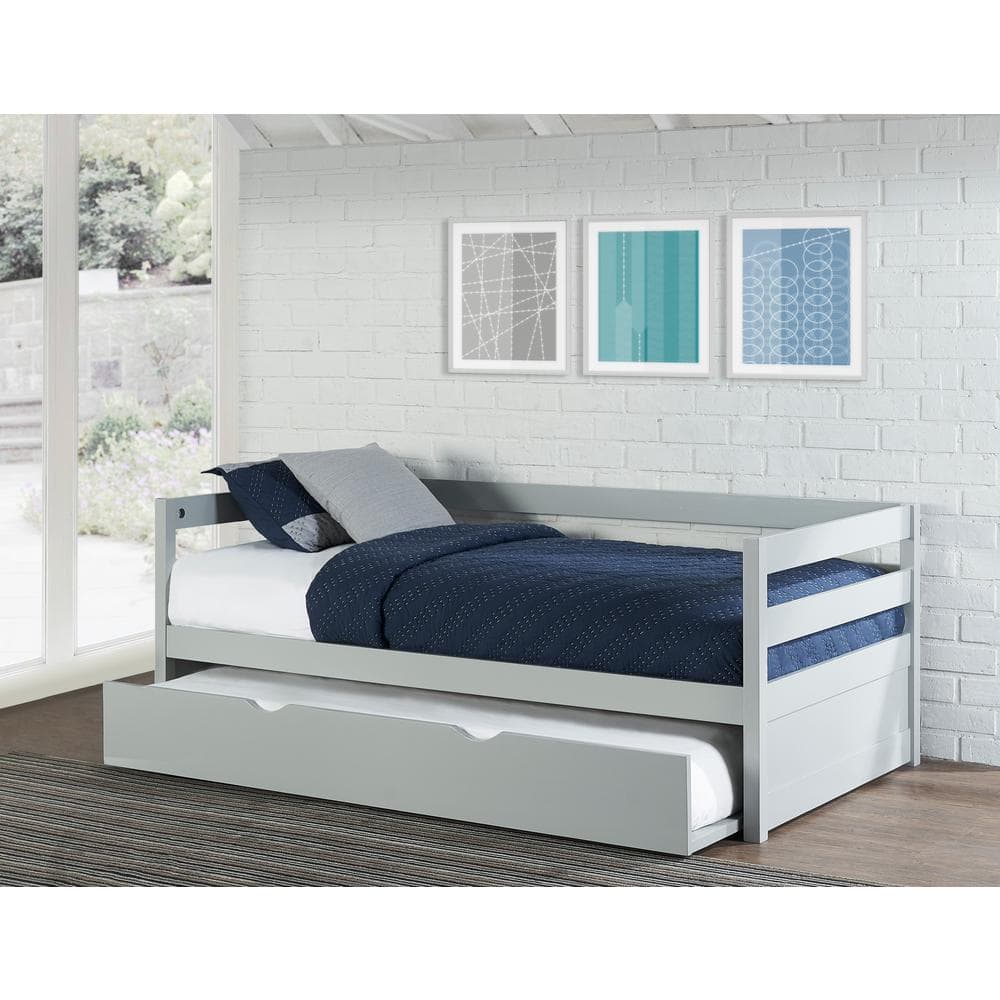 Hilale Furniture Caspian Gray Twin, Wayfair Aaru Twin Daybed With Trundle