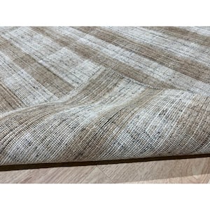 Beige 5 ft. x 8 ft. Hand-Woven Wool Modern plaid Rug Area Rug