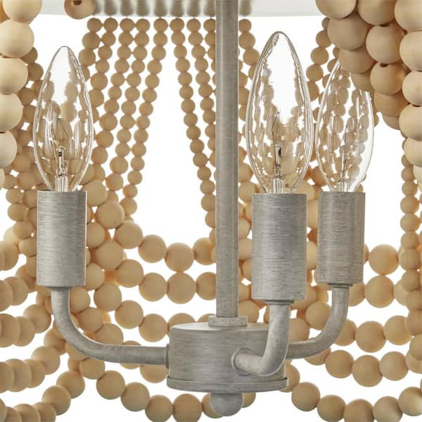 Home Decorators Collection 4 x 6 Natural Beaded Wood 4-Opening