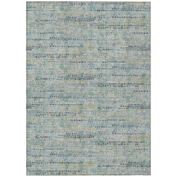 Chantille Machine Washable Indoor/Outdoor Abstract ACN2641 Teal 5 ft. x 7 ft. 6 in. Area Rug