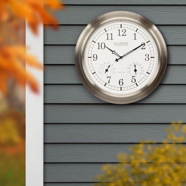 La Crosse Technology 17.9 in. Indoor and Outdoor Stainless Steel