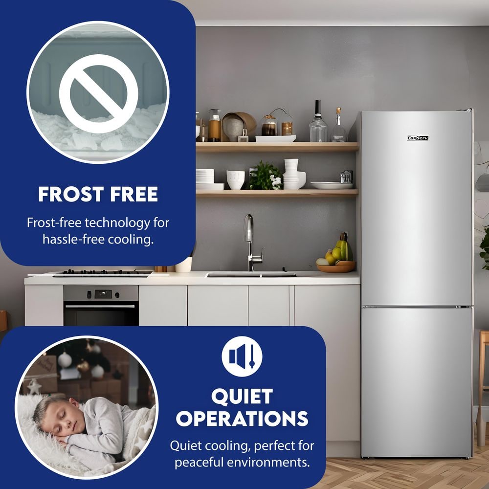 EcoSlim 11.5 cu.ft Stainless Steel Bottom Freezer Refrigerator with Wine Rack