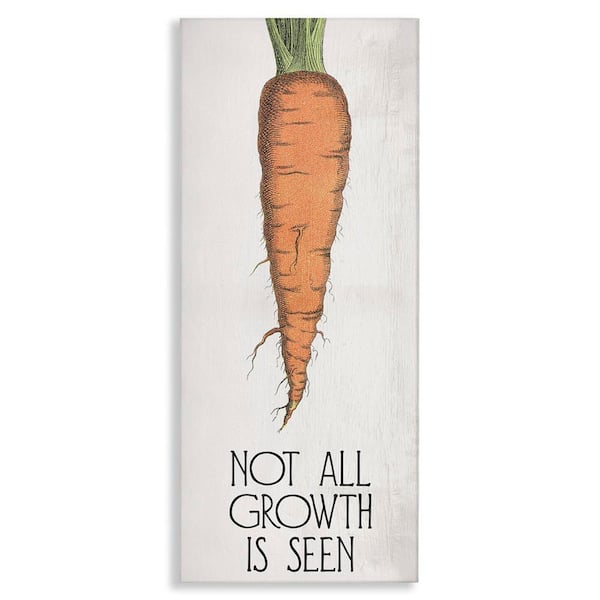 Stupell Industries Carrot and Inspiring Growth by Daphne Polselli Unframed Food Graphic Art Print 30 in. x 13 in.