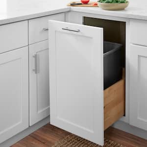Avondale 18 in. W x 24 in. D x 34.5 in. H Ready to Assemble Plywood Shaker Trash Can Kitchen Cabinet in Alpine White