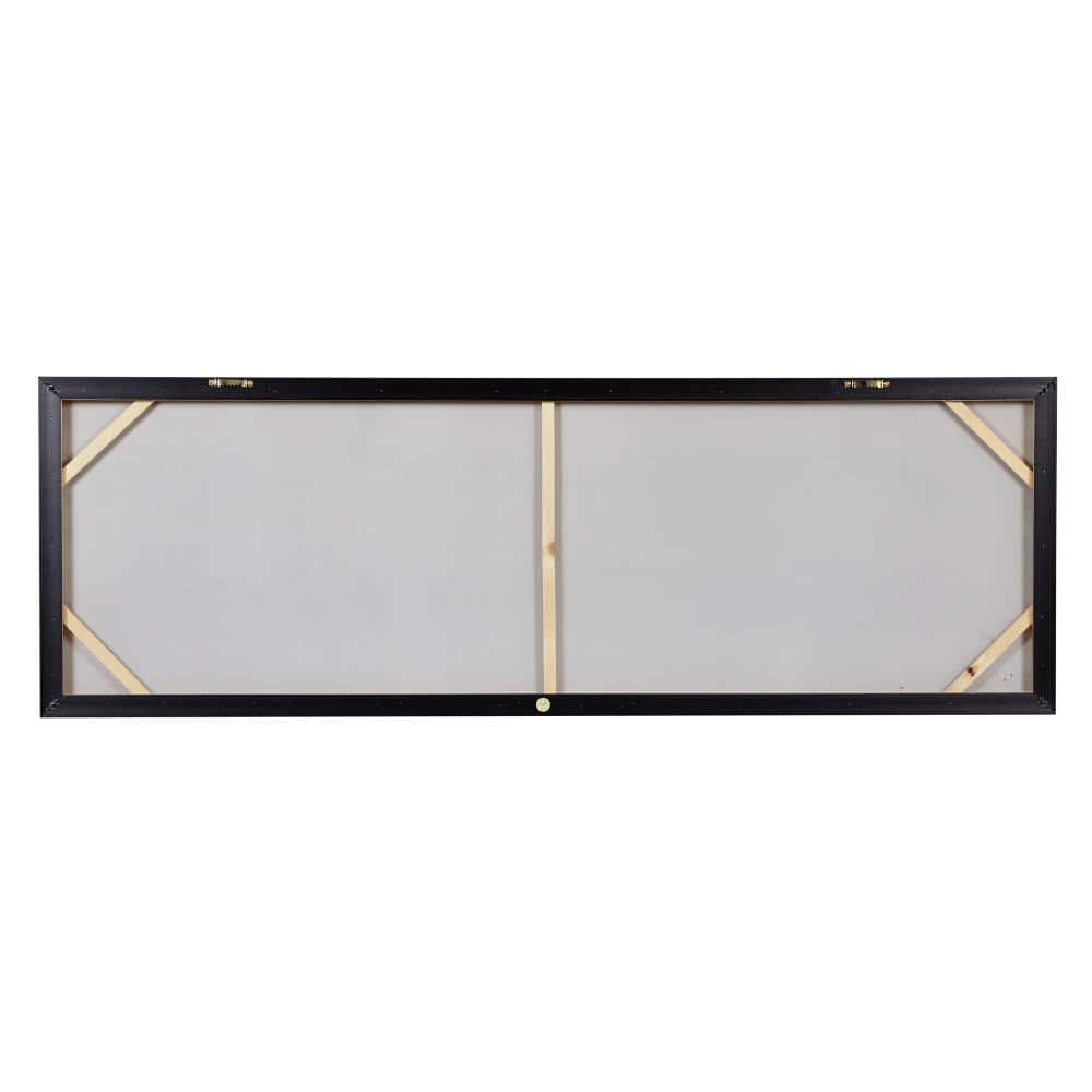 59" x 20" Gold and Beige Abstract Acrylic Landscape Painting on Canvas