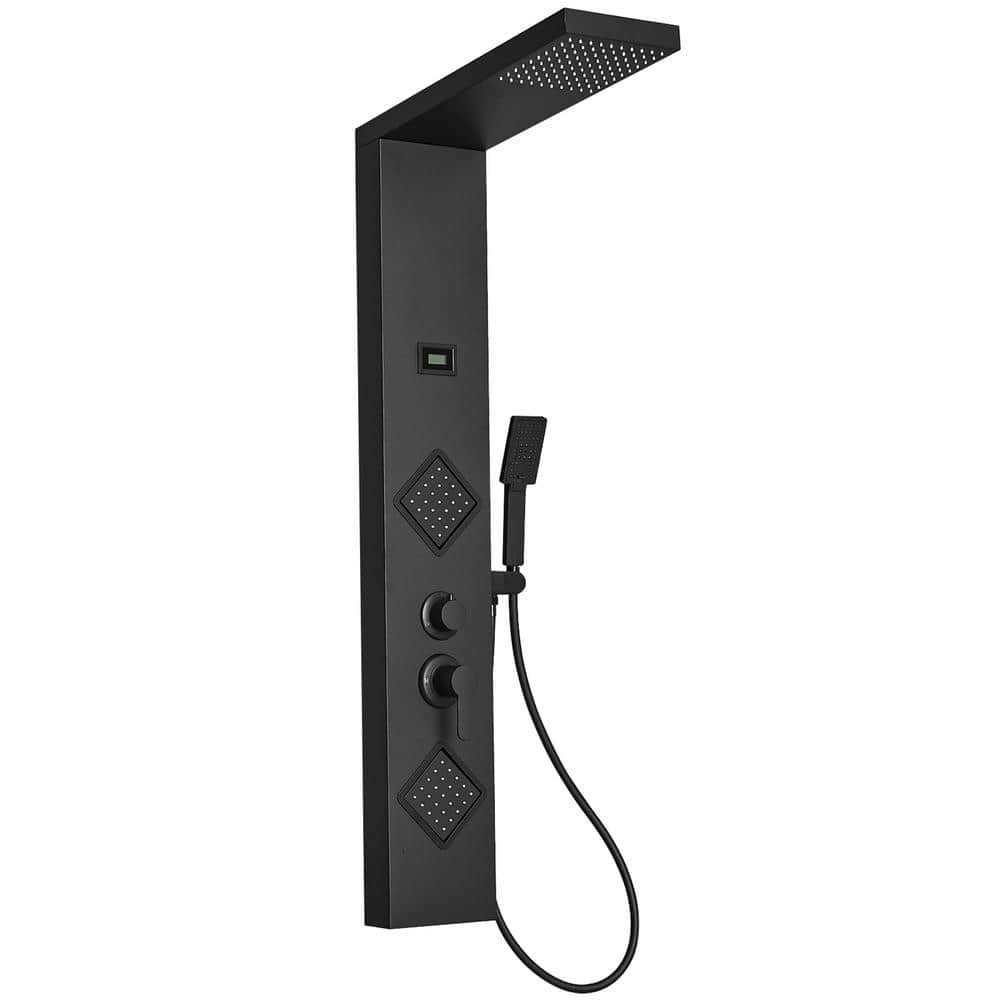 2-Jet Rainfall Shower Panel System with Rainfall Shower Head and Shower Wand in Matte Black price history on PriceWatchPro