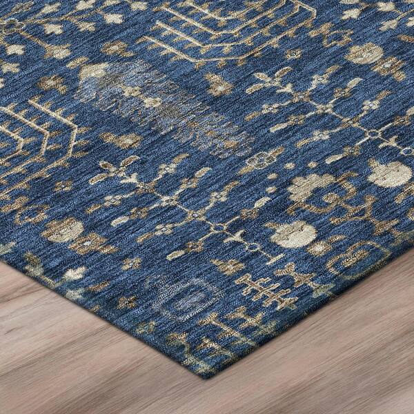 Chantille Machine Washable Indoor/Outdoor Abstract ACN3118 Navy 10 ft. x 14 ft. Area Rug