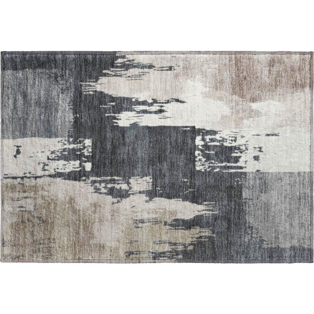 Mayfield Premium Machine Washable Abstract AMF2347 Charcoal 2 ft. x 3 ft. Accent Rug price history on PriceWatchPro