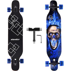 42 in. Slendor Longboard Skateboard Drop Through Deck Complete Maple Cruiser Freestyle, Camber Concave