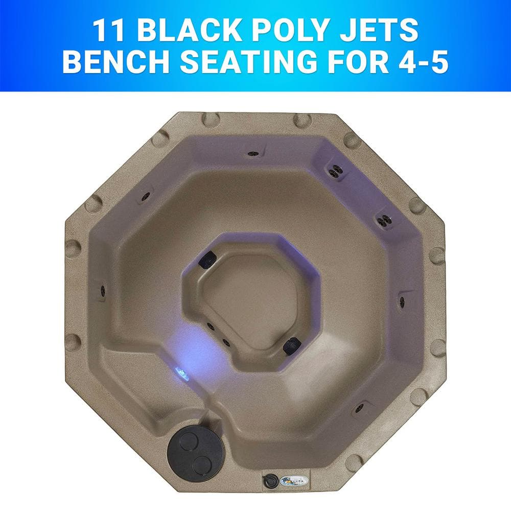 Cobblestone Octagon 5-Person Electric Hot Tub with 11 Jets
