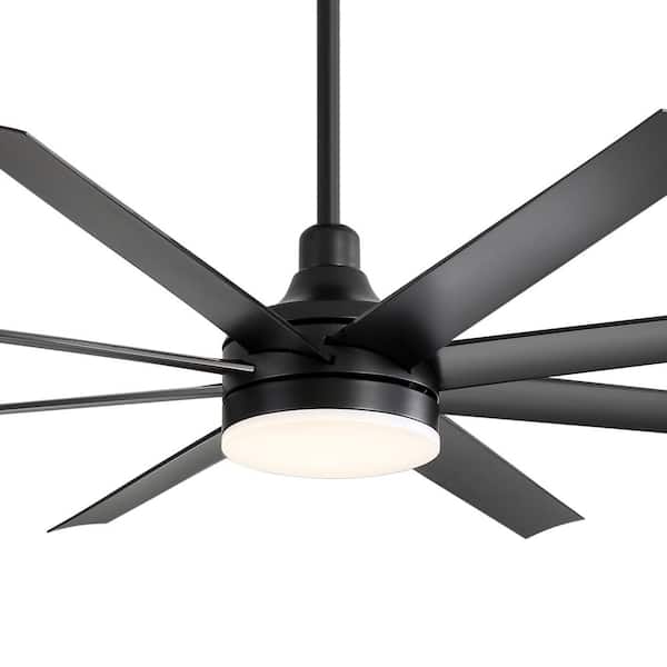 Lamober Aaron 65 in. Integrated LED Indoor Black Ceiling Fans with Light and Remote Control Included
