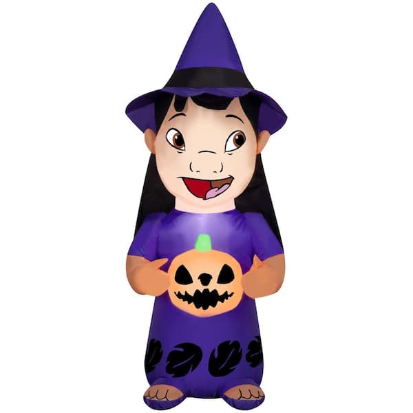 4 ft Airblown-Lilo with Witch Hat and Pumpkin Halloween Inflatable
