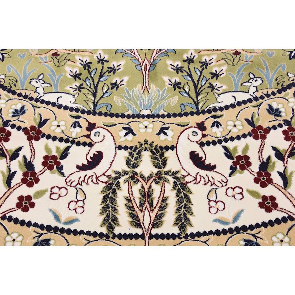 Green Round Stain-Resistant Synthetic Area Rug