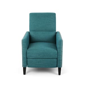 Alscot Teal Fabric Standard (No Motion) Recliner with Nailhead Trim