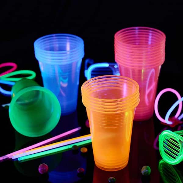 Lynzavix 3.8 in Neon Multi-Color Disposable Plastic Cups, 100/Case