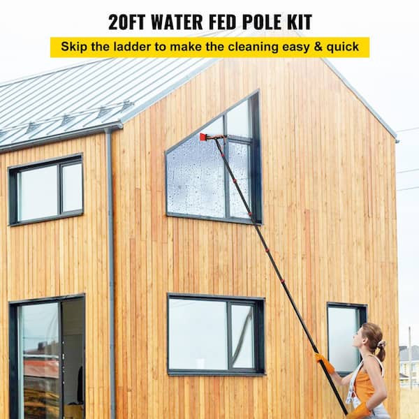 Window Washing Kit Cleaning Brush, Water Fed Pole Kit JOYDING