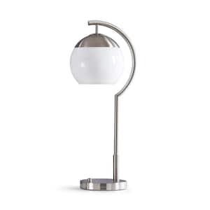 Metro 26.5 in. H Table Lamp - Brushed Nikcle/Glass White Globe