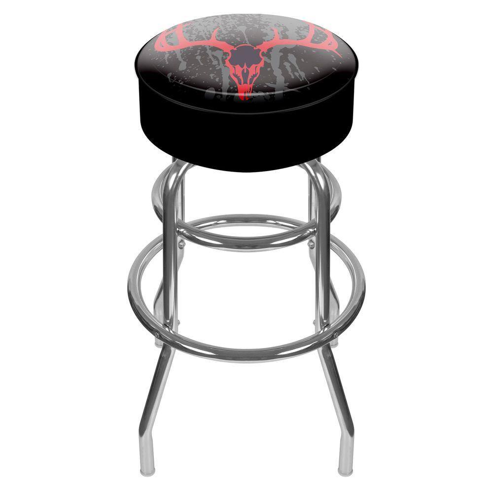 Trademark Hunting Skull 31 in. Chrome Swivel Cushioned Bar Stool  HUNT1000-SK - The Home Depot