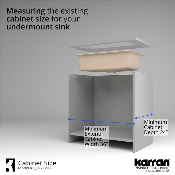 Karran QU-712 Quartz/Granite 32 in. Single Bowl Undermount